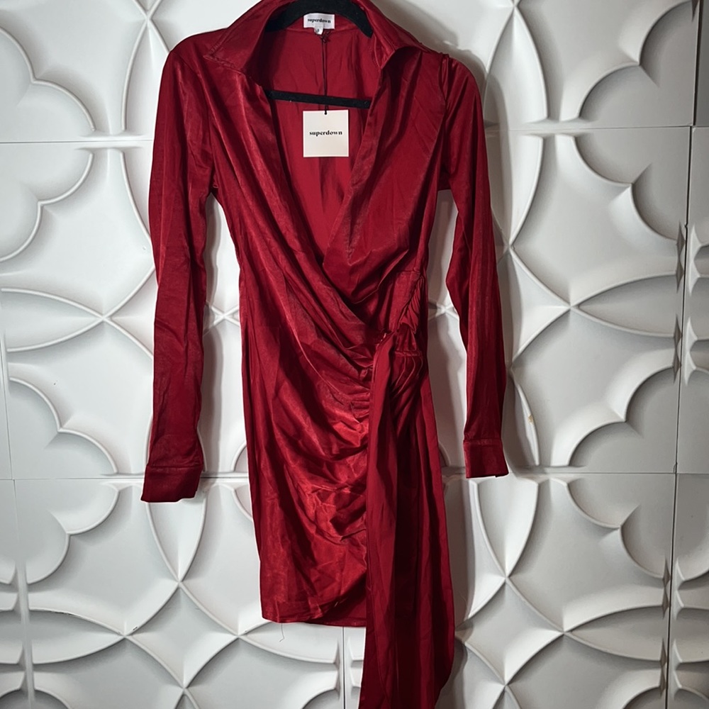 NWT superdown Sophie Draped Mini Dress in Red S (LOC/M)